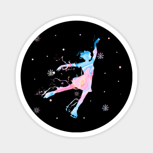 Girl Figure Skating Watercolor Magnet